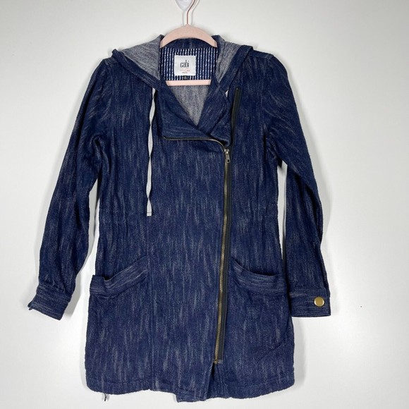 CAbi Tops - CAbi Women's Adventure Anorak Long Jacket Blue Zip Front Hooded #5100 Size‎ XS